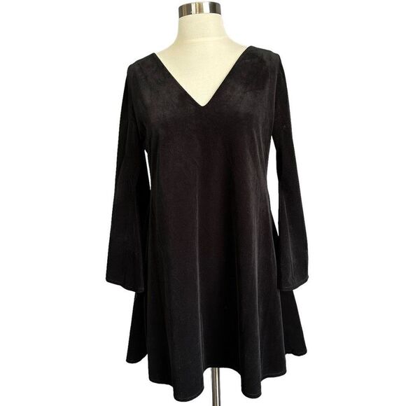 Oak + Fort Gothic Flare Sleeve Velvet Corduroy Witch Dress - Picture 1 of 5